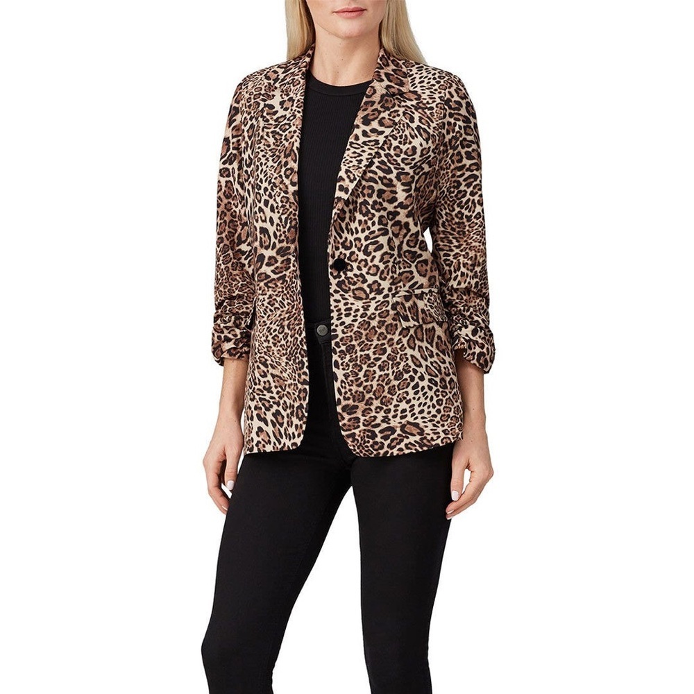 Slate & Willow women’s small Animal Print Blazer mob wife classic